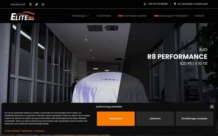 Screenshot of elitedrive-sportwagenvermietung.de