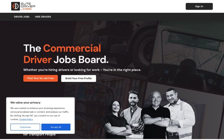 Screenshot of elitedriverjobs.com