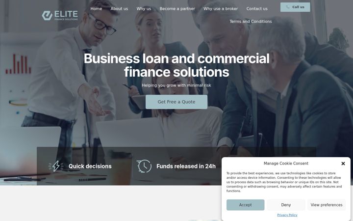 Screenshot von elitefinance-solutions.co.uk