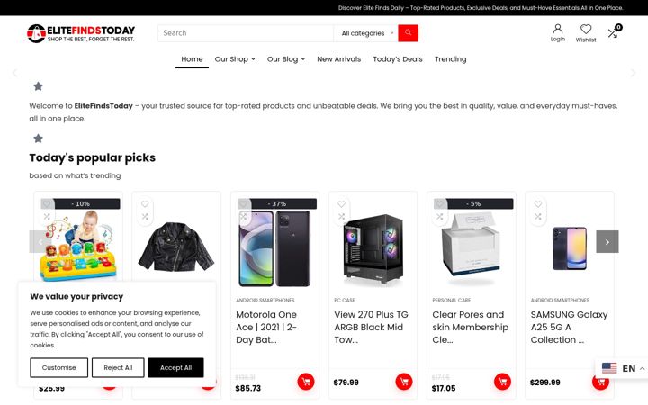Screenshot of elitefindstoday.com