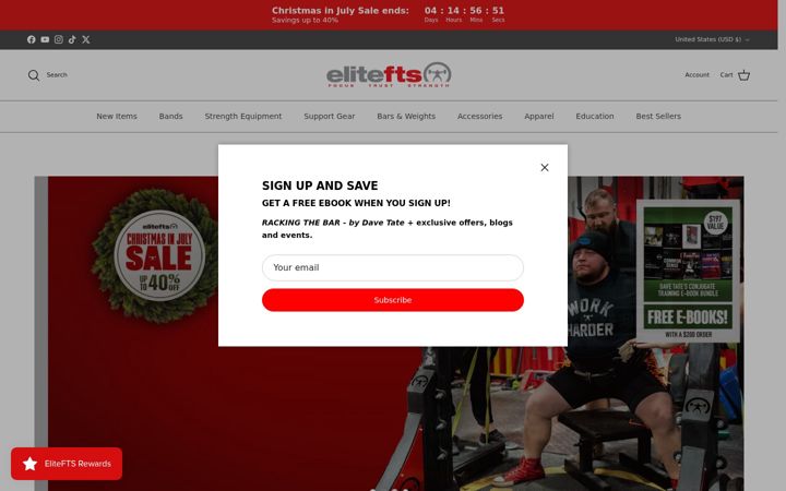 Screenshot του elitefts.com