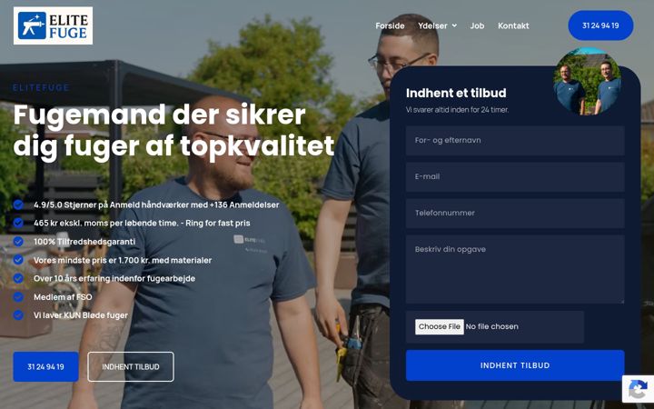 Snímek obrazovky elitefuge.dk