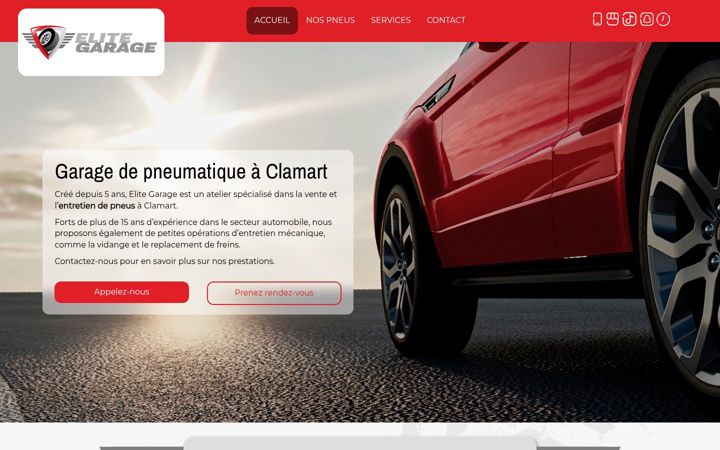 Screenshot of elitegarage92.com