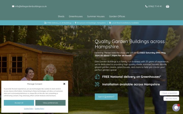 Screenshot of elitegardenbuildings.co.uk