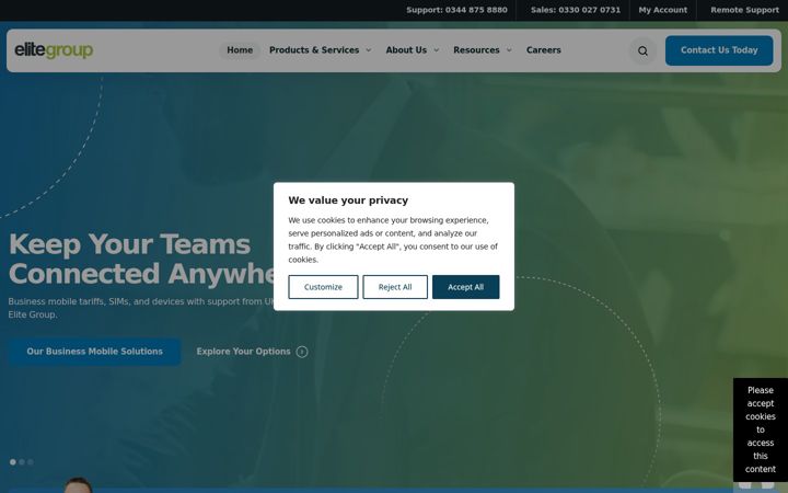 Screenshot of elitegroup.com