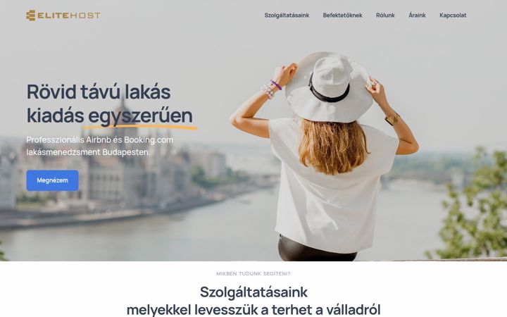 Captură de ecran a elitehost.hu