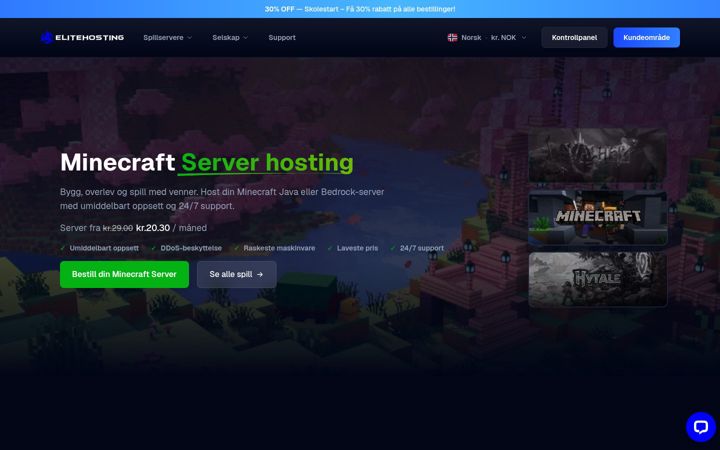 Képernyőkép: elitehosting.no