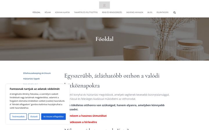 Captură de ecran a elitehousekeeping.hu