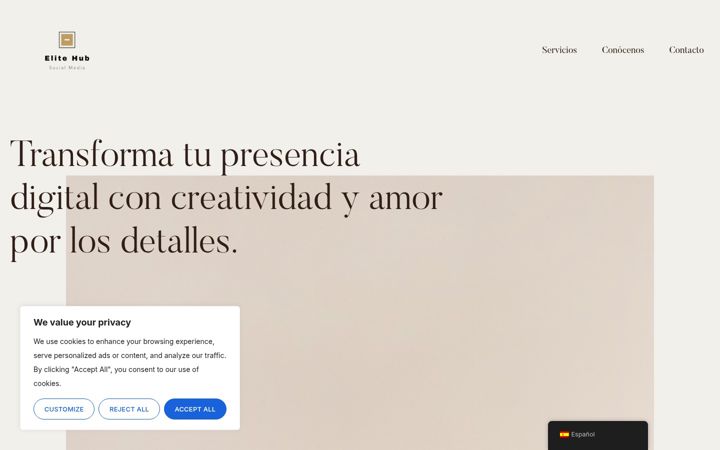 Screenshot of elitehubsocialmedia.com