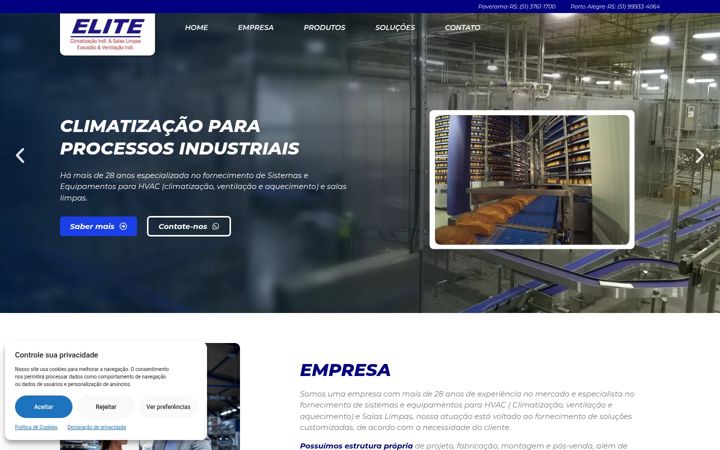 Screenshot of eliteindustrial.com.br