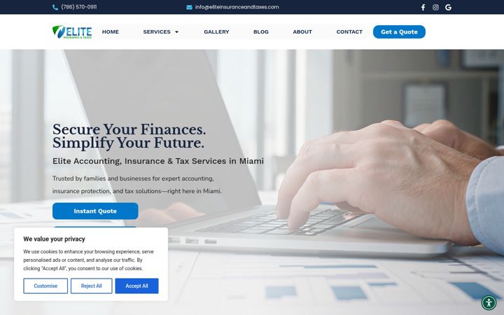 Screenshot of eliteinsuranceandtaxes.com