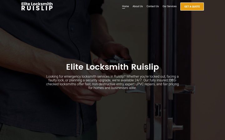Screenshot of elitelocksmithruislip.co.uk