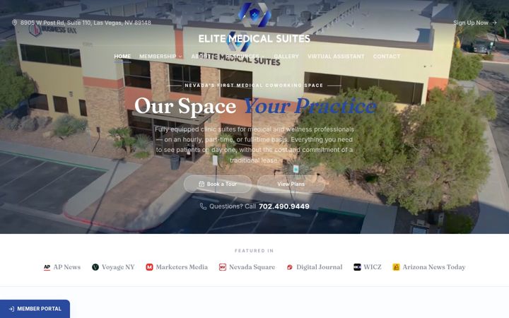 Screenshot of elitemedsuites.com