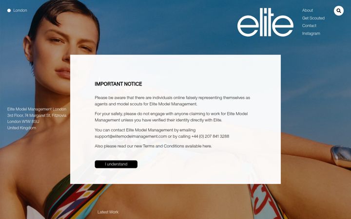 Screenshot of elitemodel.co.uk
