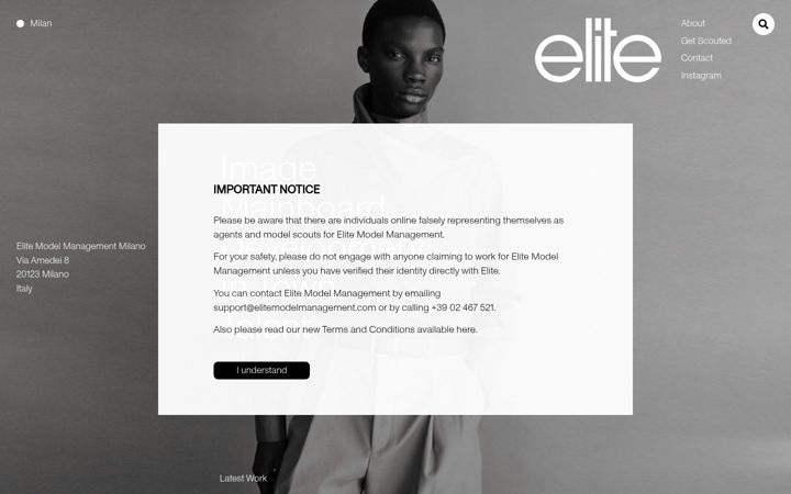 Screenshot di elitemodel.it
