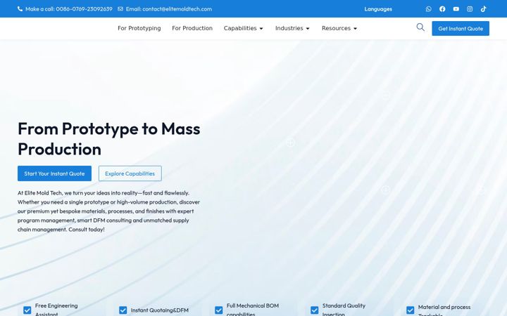 Screenshot of elitemoldtech.com