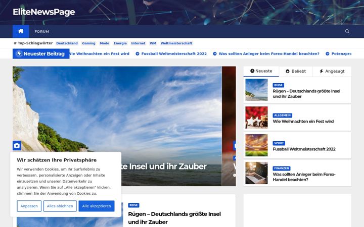 Screenshot of elitenewspage.de