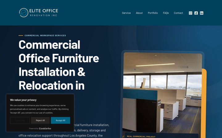 Screenshot of eliteofficerenovation.com