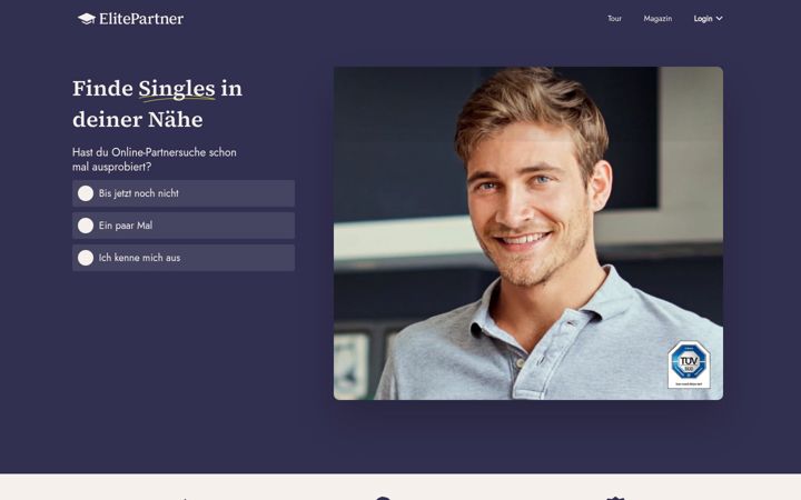Screenshot von elitepartner.at