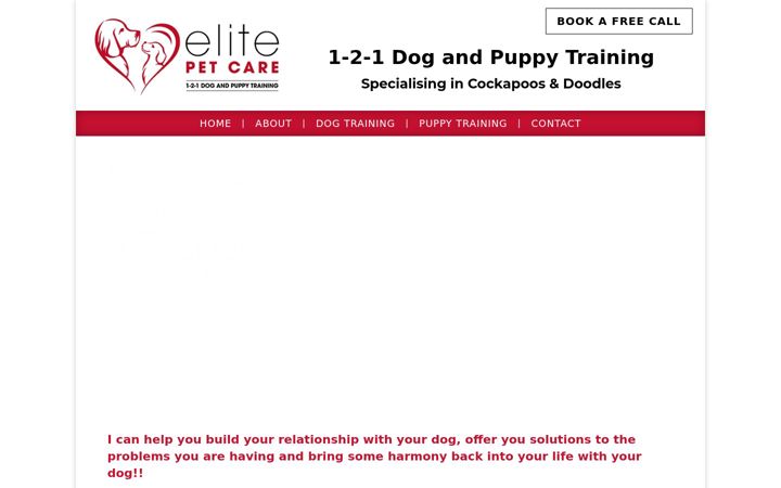 Screenshot of elitepetcare.co.uk