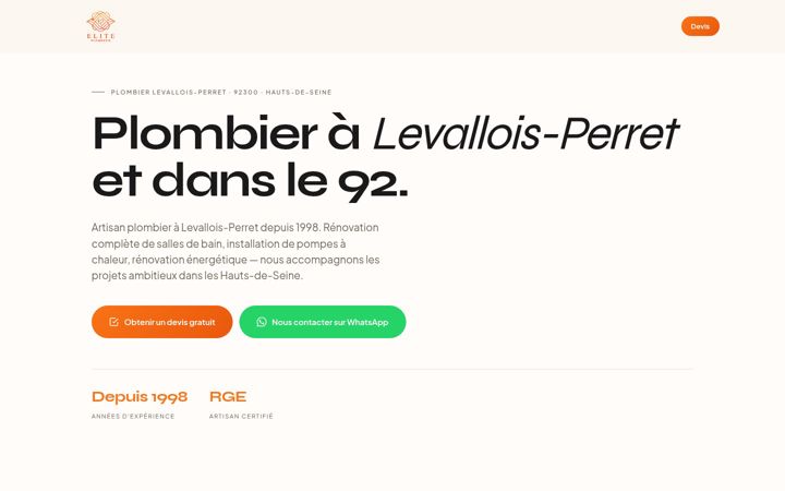 Screenshot ta' eliteplomberie.fr