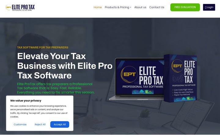 Screenshot of eliteptax.com