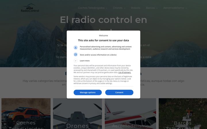 Screenshot of eliteradiocontrol.com