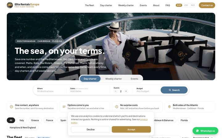 Screenshot of eliterentalseurope.com