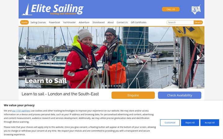 Screenshot of elitesailing.co.uk