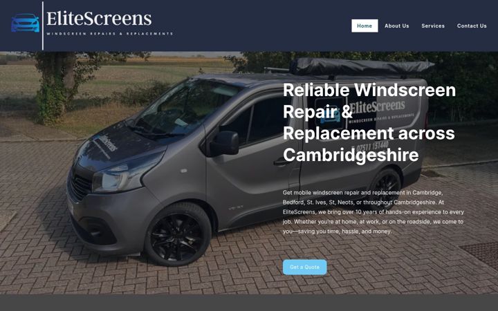 Screenshot of elitescreens.co.uk