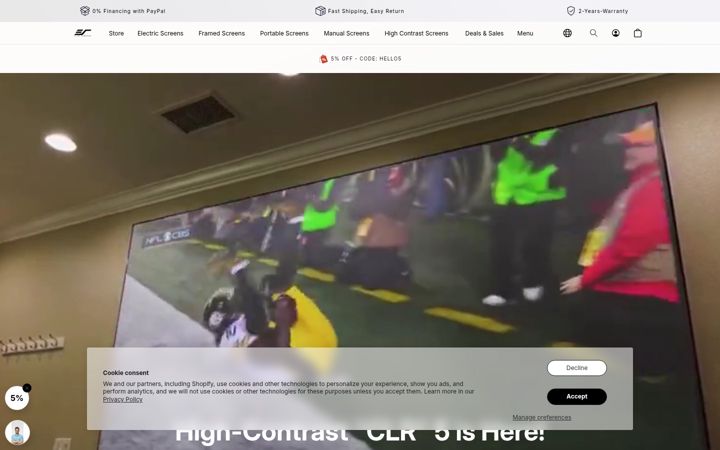 Screenshot van elitescreens.eu