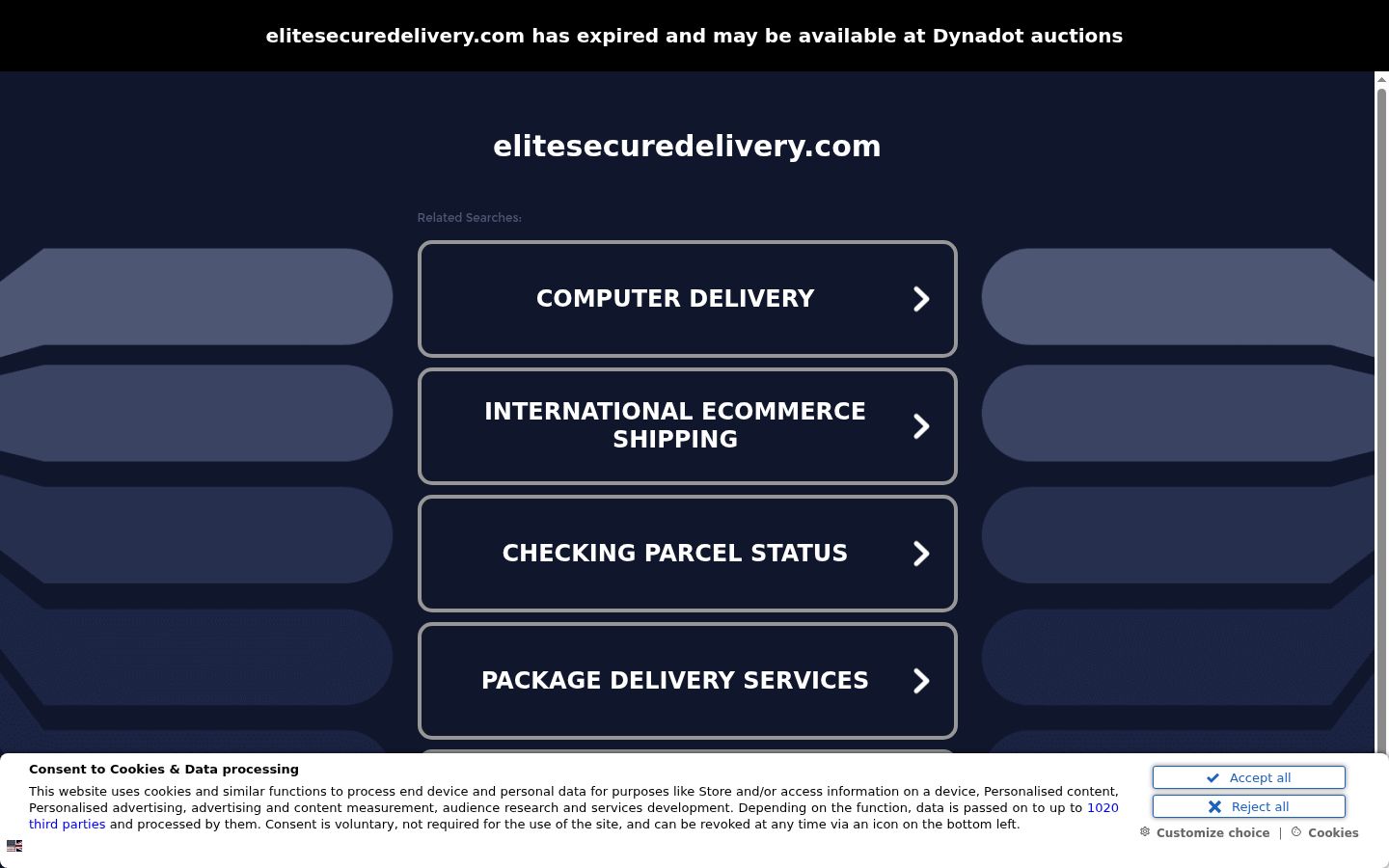 Screenshot del banner di consenso mostrato prima di qualsiasi interazione