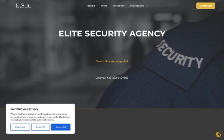 Screenshot of elitesecurityagency.it