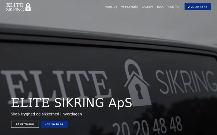 Snímek obrazovky elitesikring.dk