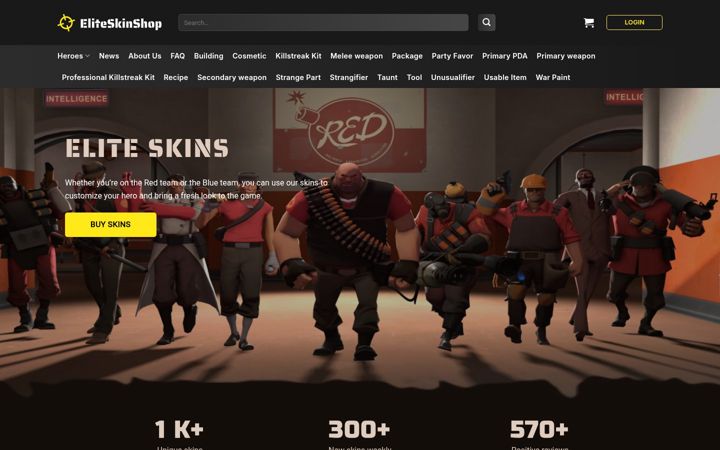 Skjámynd af eliteskinshop.org