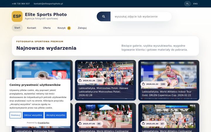 Snímek obrazovky elitesportsphoto.pl