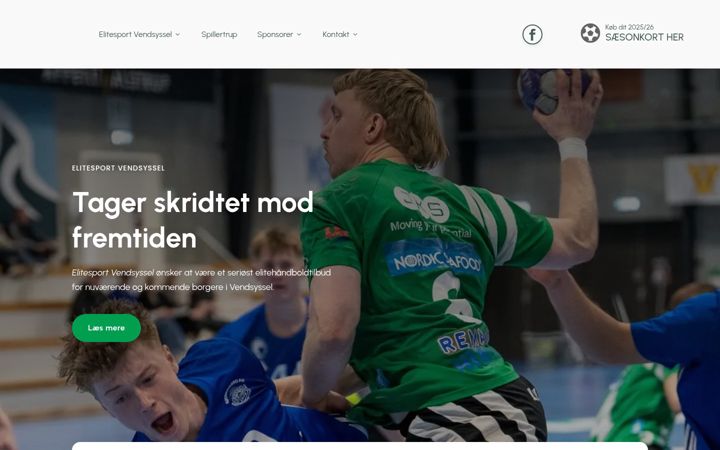 Snímek obrazovky elitesportvendsyssel.dk