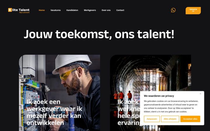 Snímek obrazovky elitetalent.nl