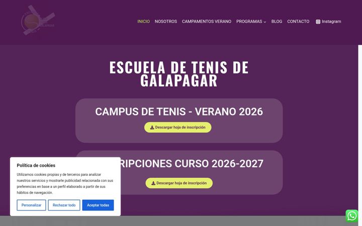 Screenshot of elitetenisgalapagar.com