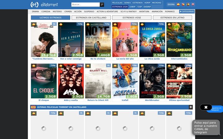 Screenshot of elitetorrent.com