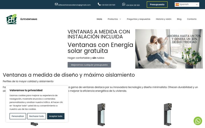 Screenshot of eliteventanasvalencia.com