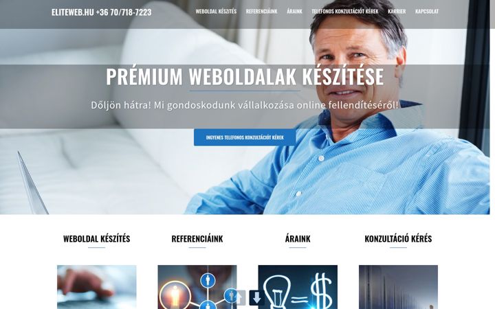 Captură de ecran a eliteweb.hu