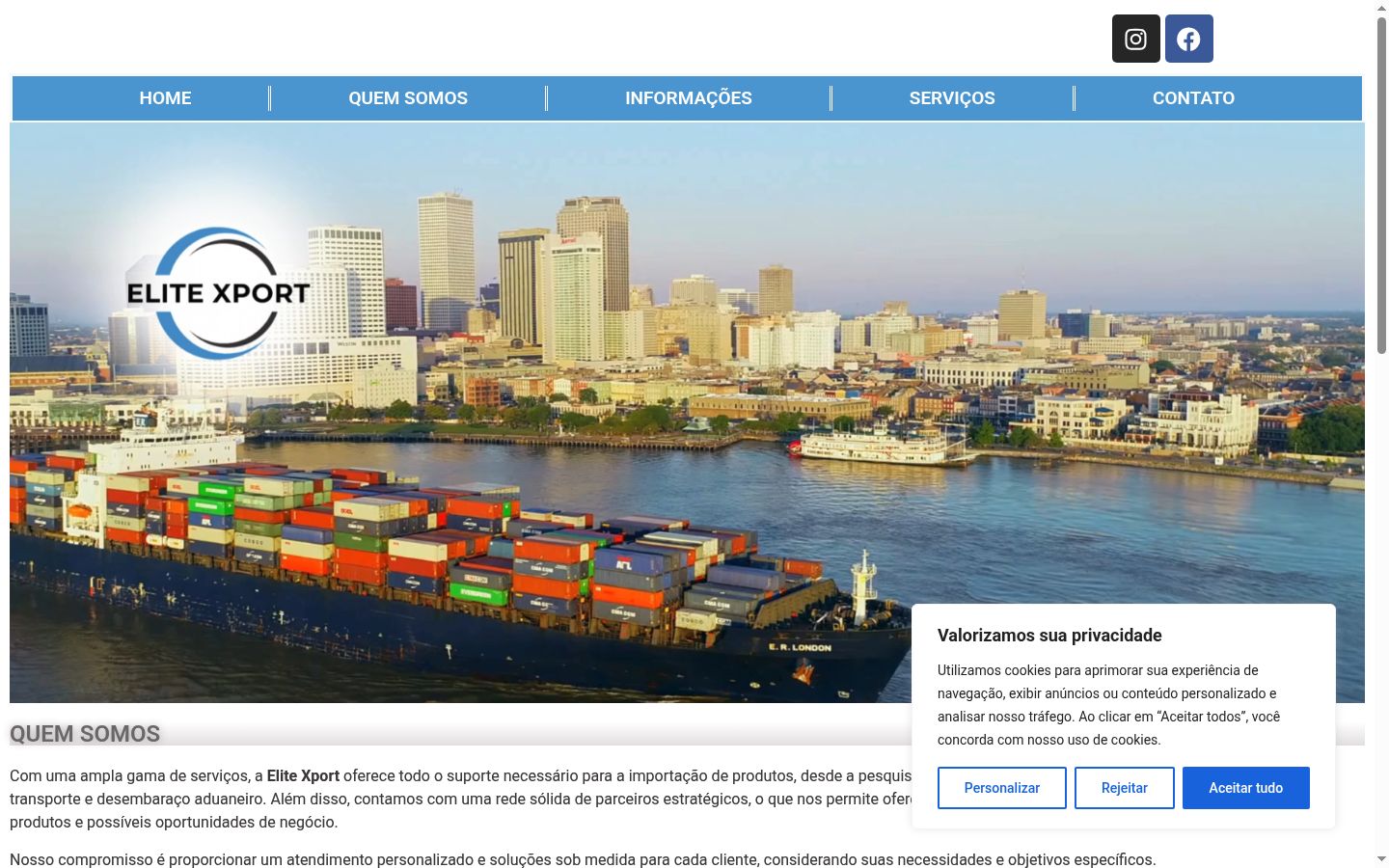 Screenshot of the consent banner shown before any interaction