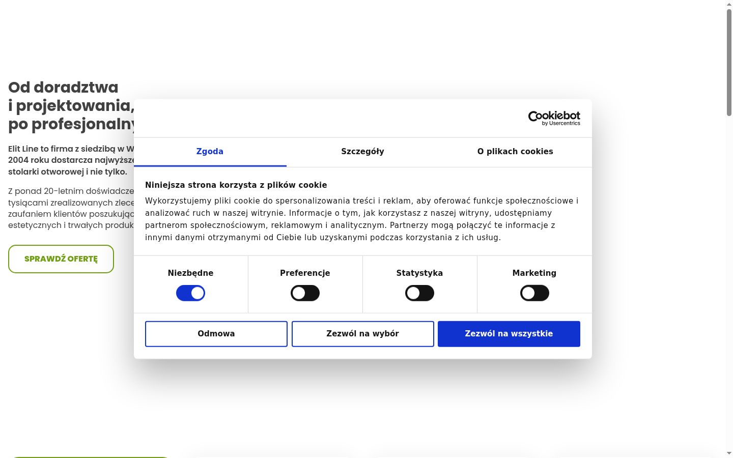 Snímek obrazovky baneru souhlasu zobrazeného před jakoukoli interakcí