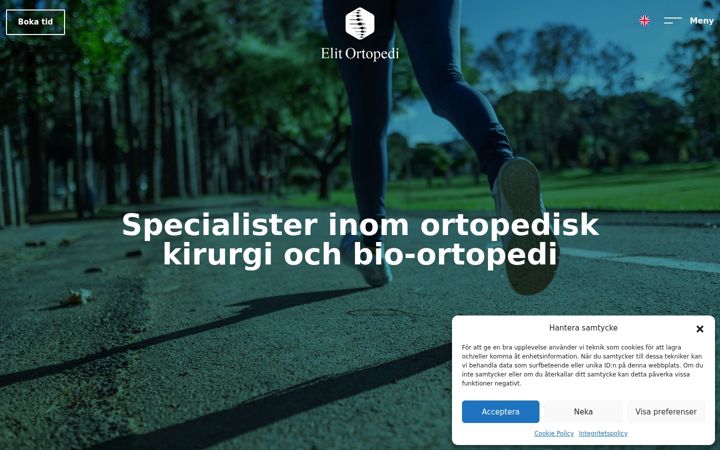 Skjermbilde av elitortopedi.se