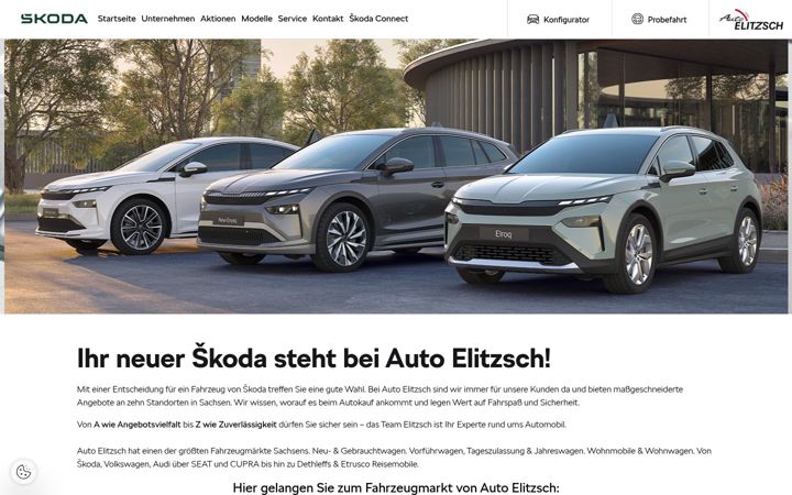 Screenshot of elitzsch.skoda-auto.de