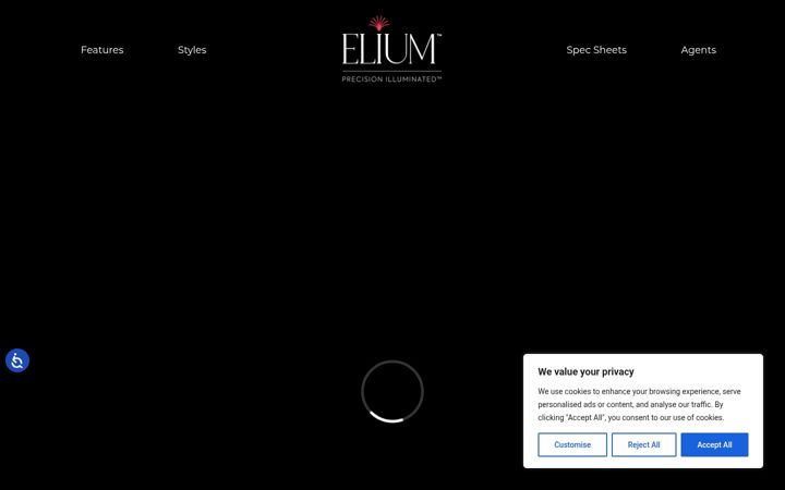 Screenshot of eliumlighting.com