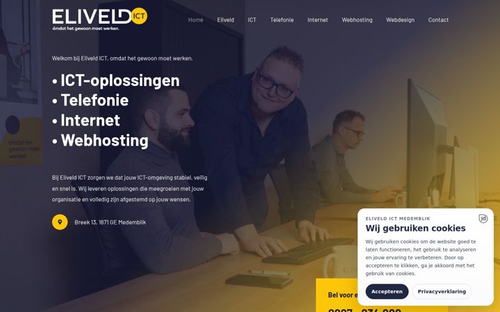 Snímek obrazovky eliveld-ict.nl