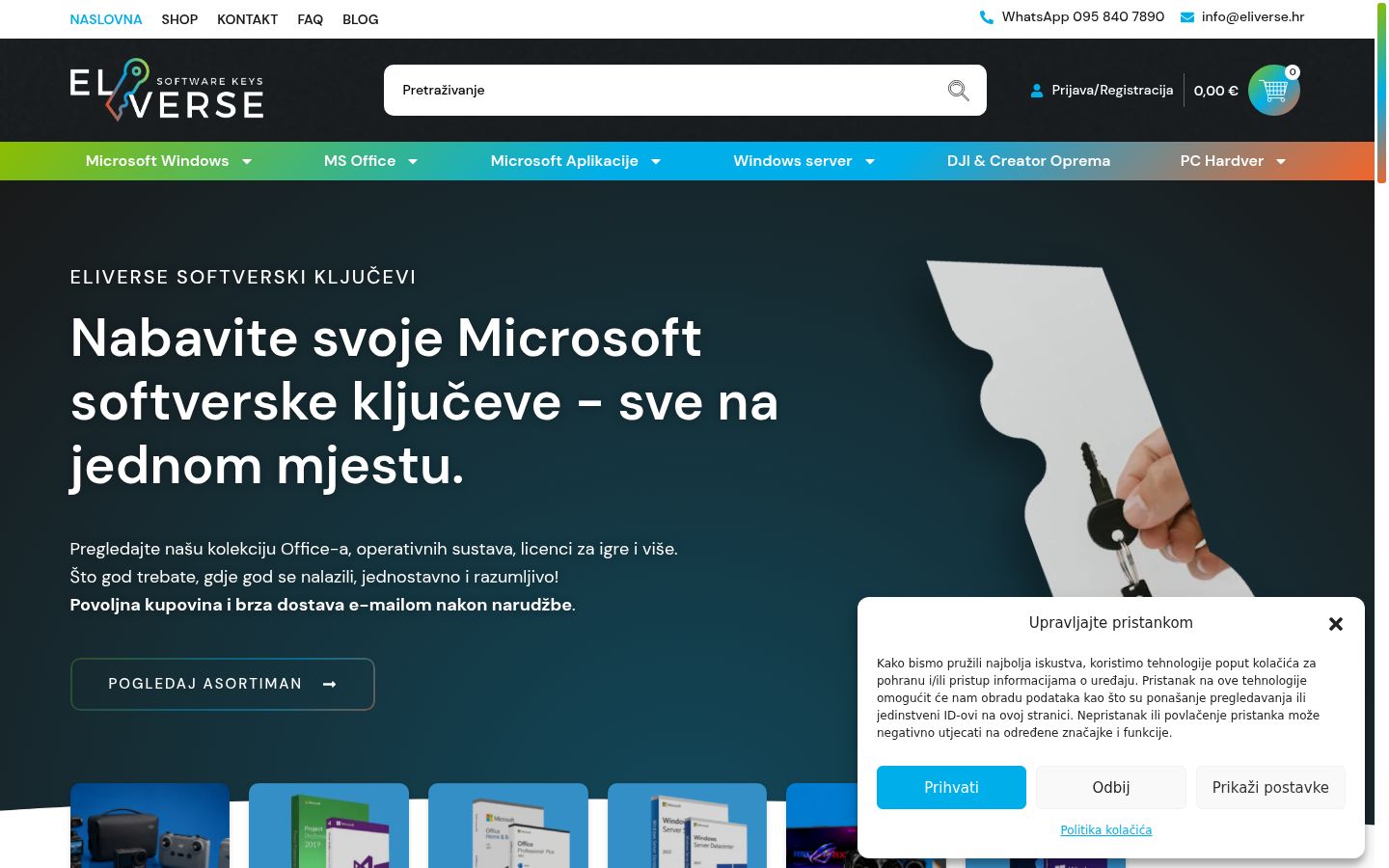 Snímka obrazovky banera súhlasu zobrazeného pred akoukoľvek interakciou