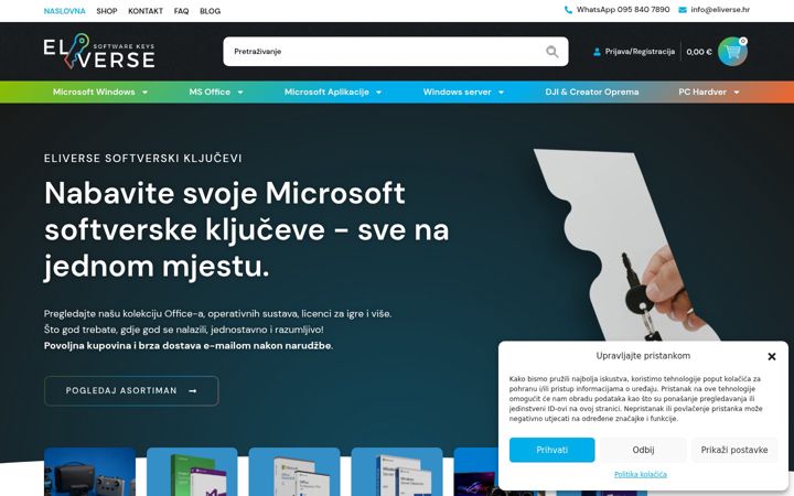 Skärmbild av eliverse.hr